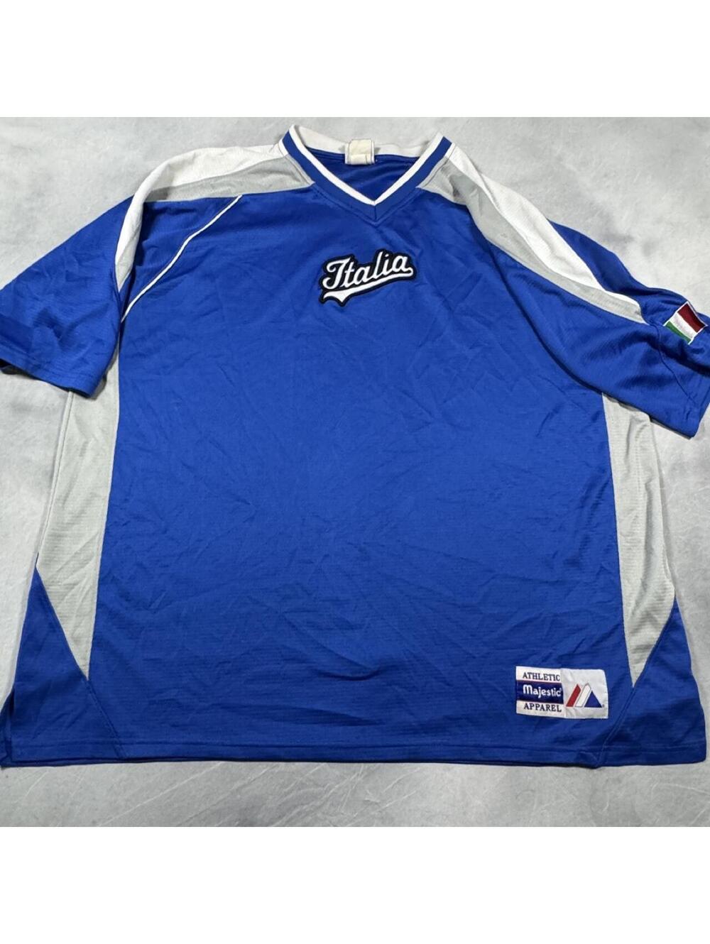 Vintage late 90s / 2000s Majestic Italia Blue Soccer Style Jersey XL